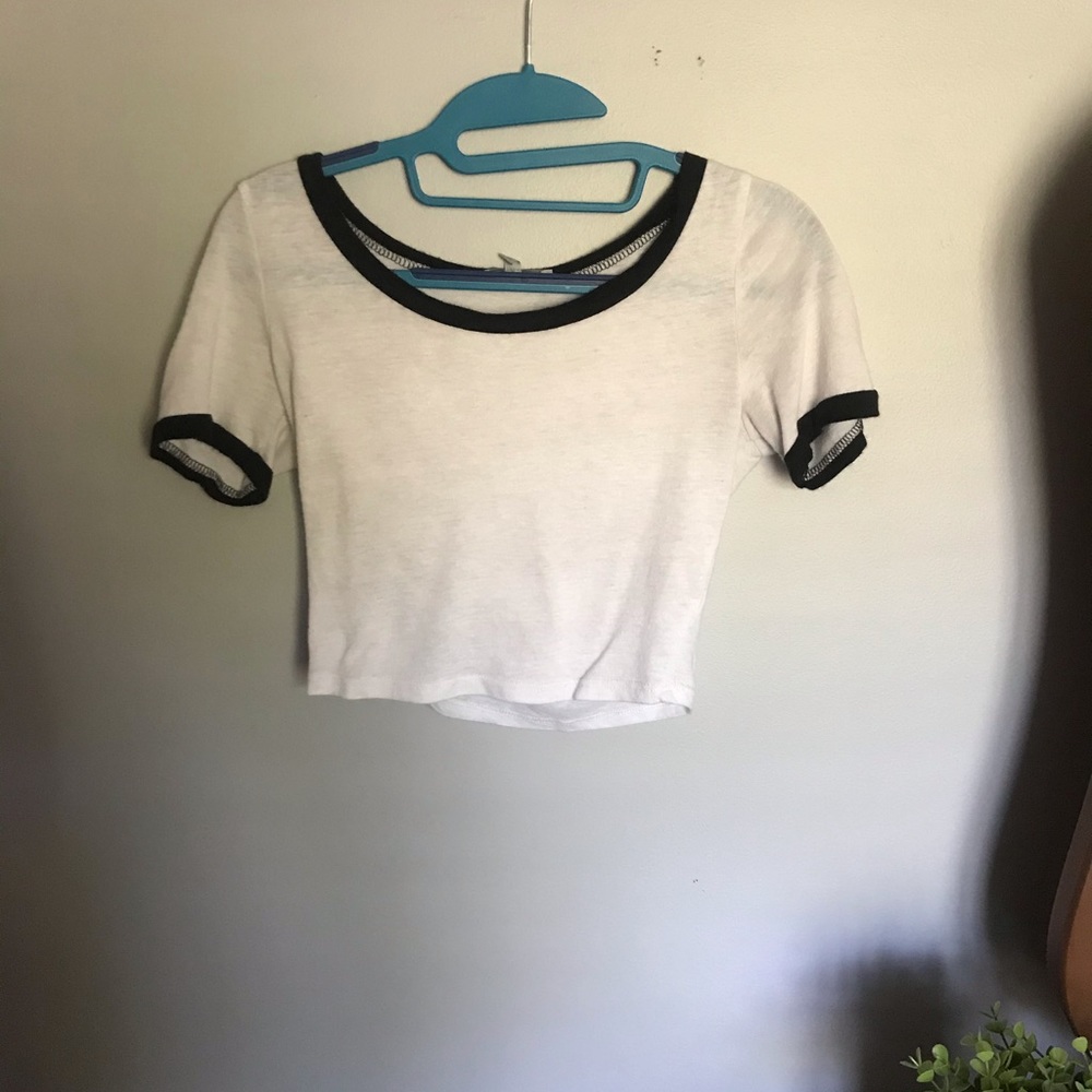 Charlotte Russe black and white crop top